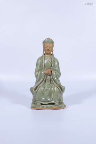 Chinese Longquan Kiln Porcelain Guan Yin Statue