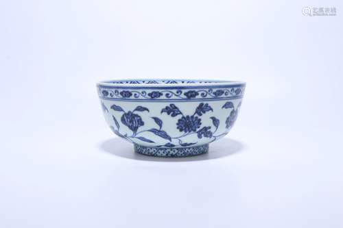 Chinese Ming Dynasty Blue And White Porcelain Bowl