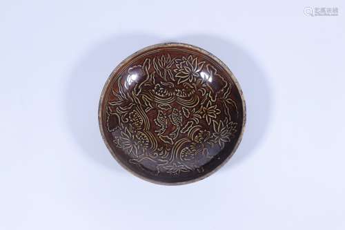 Chinese Cizhou Kiln Porcelain Phoenix Plate