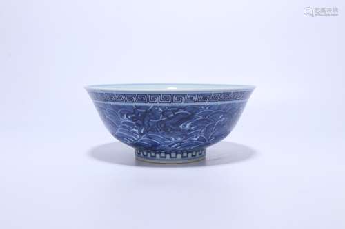 Chinese Qing Dynasty Blue And White Porcelain Bowl