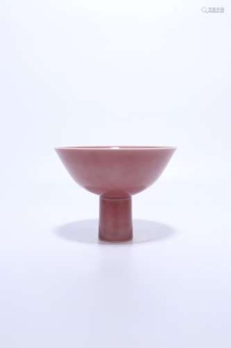Chinese Qing Dynasty Underglazed Red Porcelain Stem Bowl