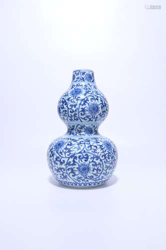 Chinese Ming Dynasty Blue And White Porcelain Flower Gourd B...