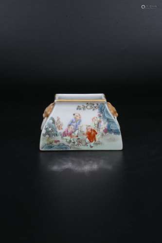 Chinese Qing Dynasty Famille Rose Porcelain Brush Washer