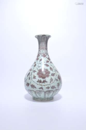 Chinese Ming Dynasty Underglazed Red Porcelain Bottle