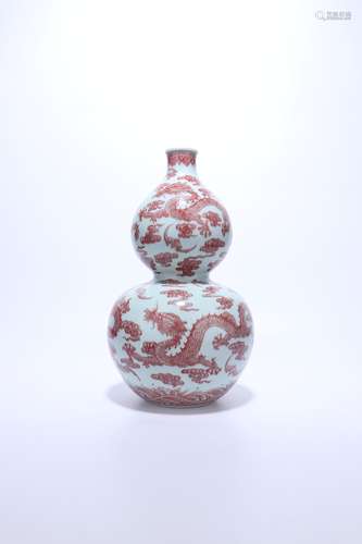 Chinese Qing Dynasty Underglazed Red Porcelain Dragon Gourd ...