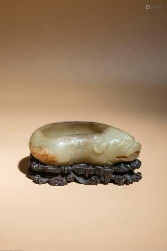 Chinese Qing Dynasty Hetian Jade Brush Washer