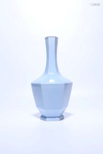 Chinese Qing Dynasty Blue Glazed Porcelain Porcelain Hexagon...