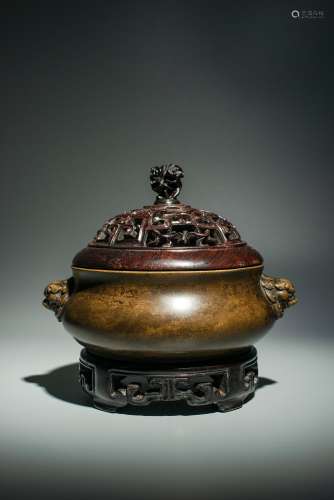 Chinese Qing Dynasty Bronze Furnace
