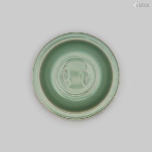 A longquan celadon-glazed 'double fish' plate