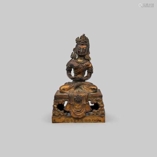 A gilt bronze statue of Amitabha