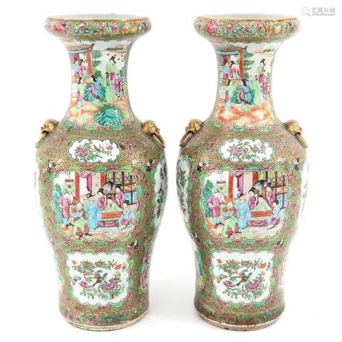 A Pair of Cantonese Vases