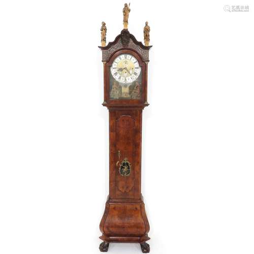 A Dutch Standing Clock Signed P. Hoefman