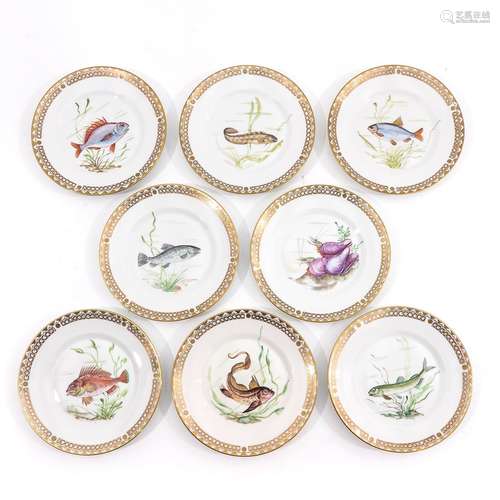 A Series of 8 Royal Copenhagen Plates