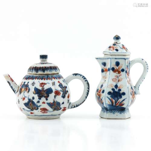 An Imari Teapot and Creamer