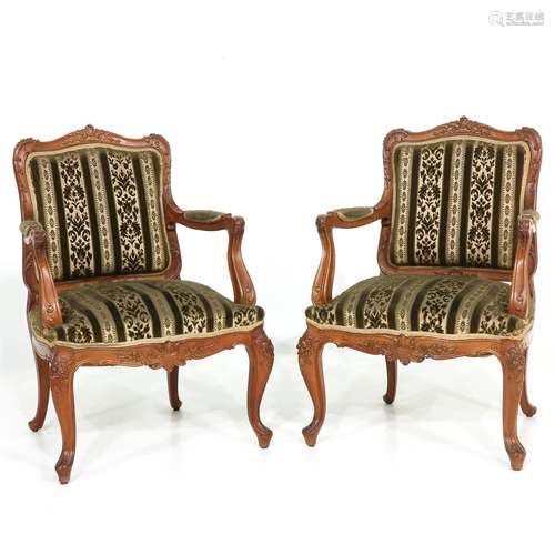 A Pair of 19th Century Upholstered Arm Chairs