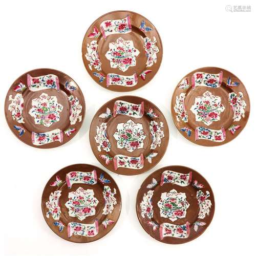 A Series of 6 Batavianware Plates