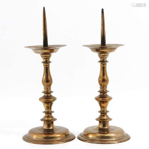 A Pair of 16th Century Candlesticks