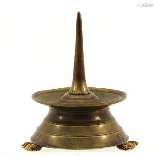 A 16th Century Bronze Pin Candlestick