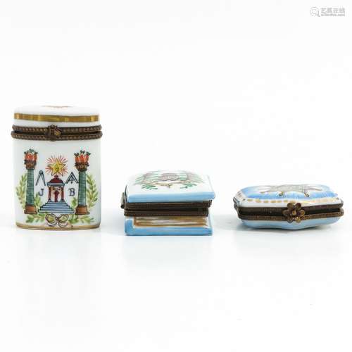 A Collection of 3 Porcelain Boxes