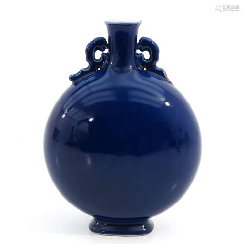 A Blue Glaze Moon Bottle Vase