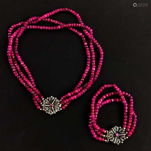 A Ruby Necklace and Bracelet