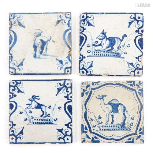 A Collection of 4 18th Century Tiles