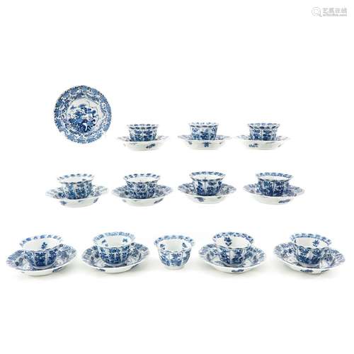 A Series of 12 Cups and Saucers