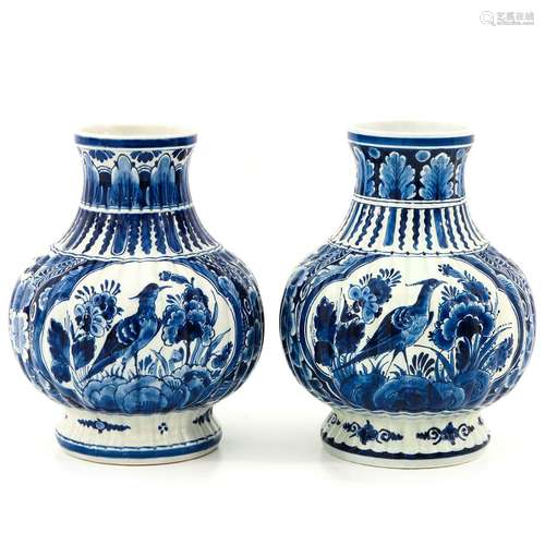 A Pair of Porceleyne Fles Vases