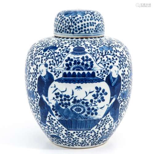 A Blue and White Ginger Jar