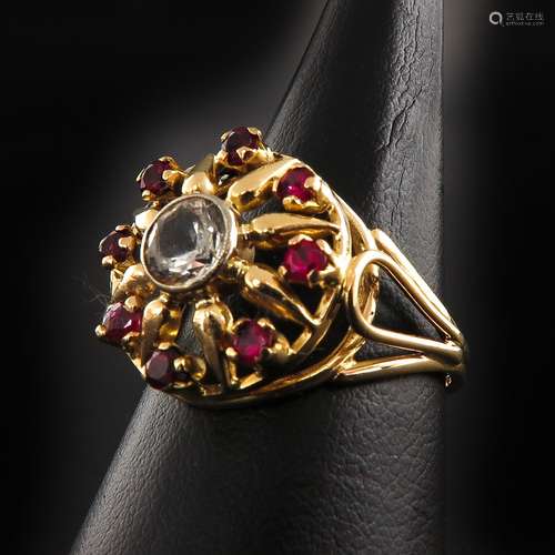 An 18KG Ruby and Zirconia Ring