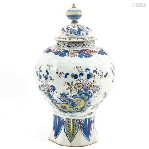 A Delft Vase with Cover Circa 1700