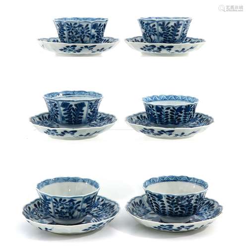 A Series of 6 Cups and Saucers