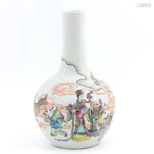 A famille rose bottle vase