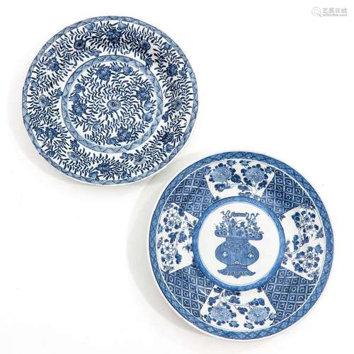 A Lot of 2 Blue and White Plates