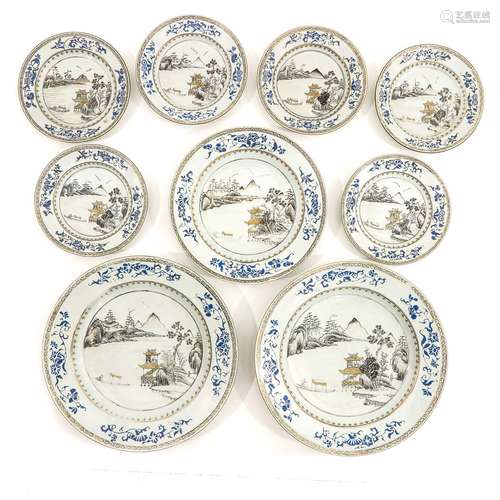 A Set of Chine de Commande Plates