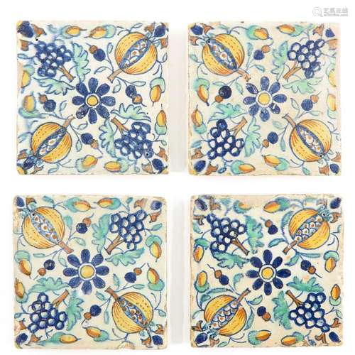 A Collection of 4 17th Century Dutch Tiles