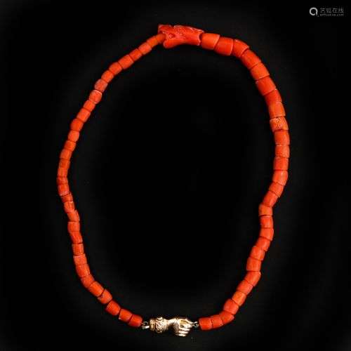 A 19th Century Red Coral Necklace