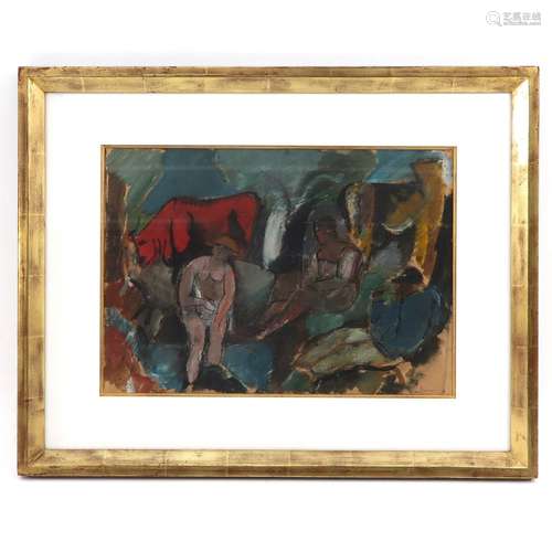 A Oil on Paper Signed Charles Georges Dufresne