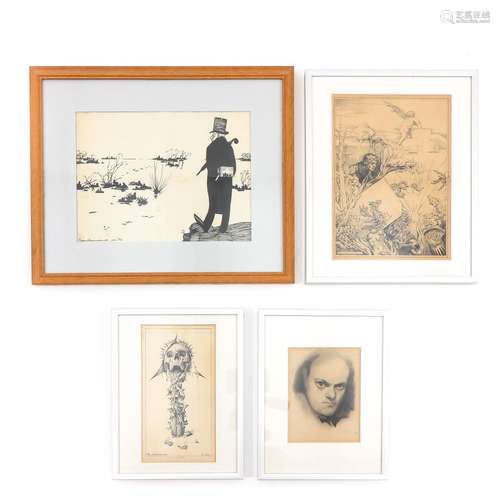 A Collection of 4 Lithographs Signed G. van Raemsdonk