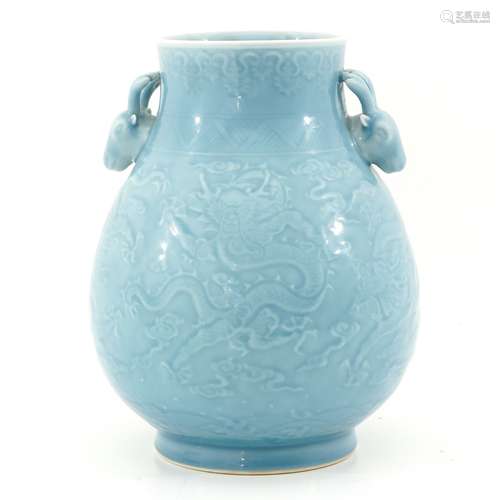 A Blue Glaze Hu Vase