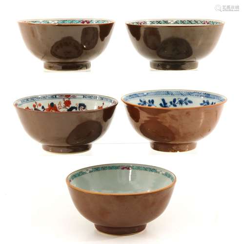 A Collection of 5 Batavianware Bowls