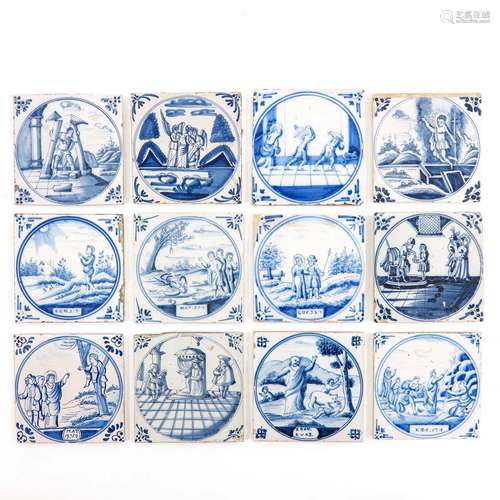 A Collection of 12 Religious Decor Tiles