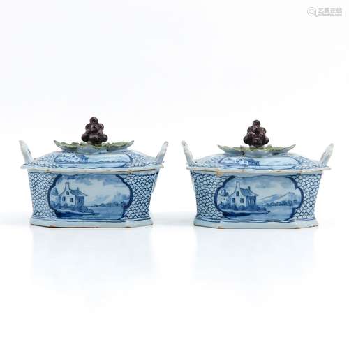 A Pair of Butter Dishes Circa 1740