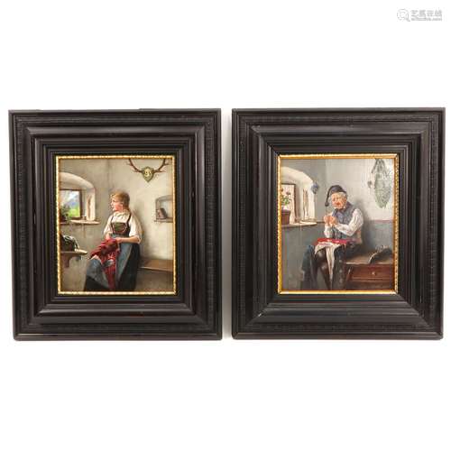 A Pair of Oil on Canvas Signed A. Muller - Lingke