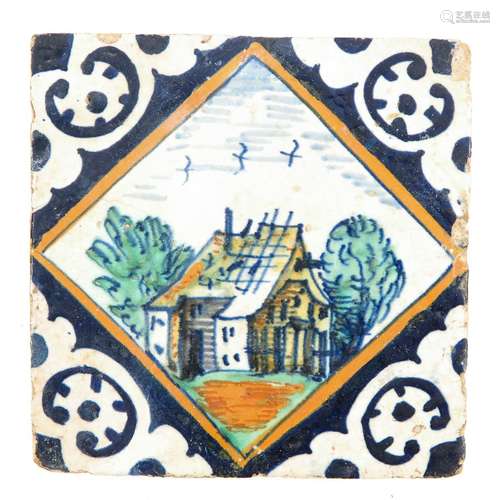 A Dutch Tile Circa 1600