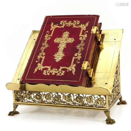 A Copper Altar Lectern and Missal