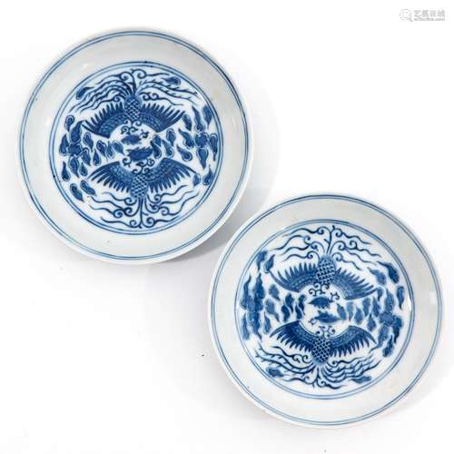 A Lot of 2 Blue and White Plates