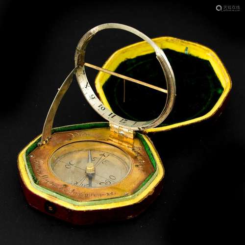 A Travel Compass Marked Johan Martin Augsburg