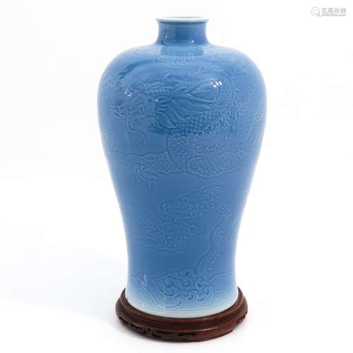 A Light Blue Glaze Meiping Vase