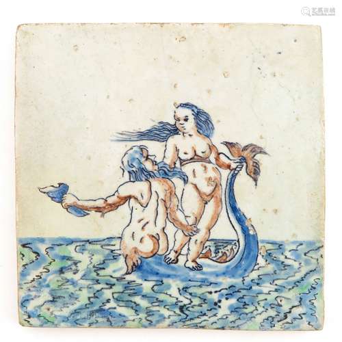 An Extremely Rare 17th Century Tile